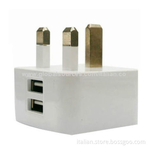 UK wall charger with dual USB port 2A for iPad